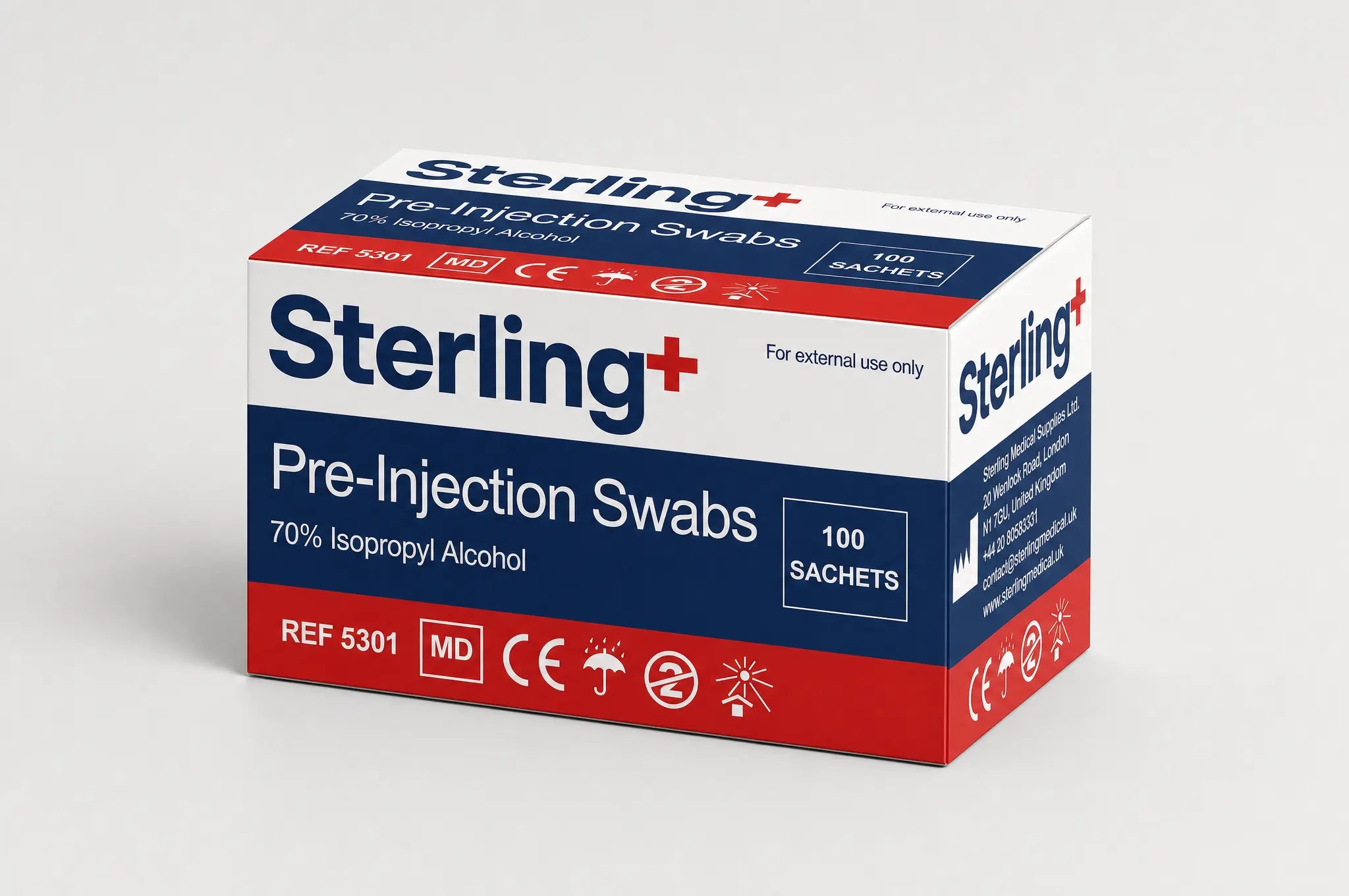 Alcohol Prep Swabs — 70% IPA Cleansing Pads | Box of 100